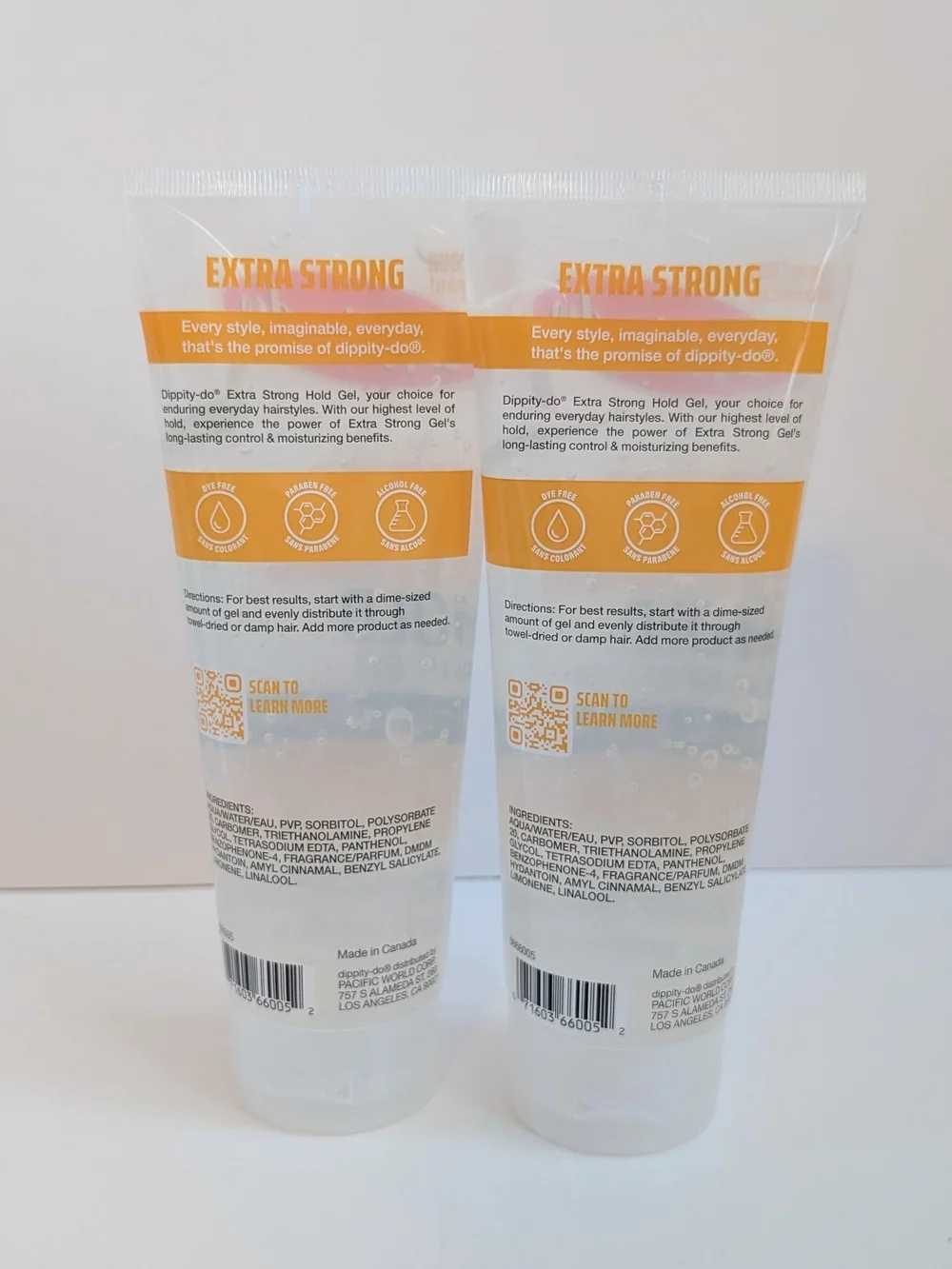 Original Dippity-Do Extra Strong Hold Hair Gel Moisturizing Formula 8oz 2-Pack